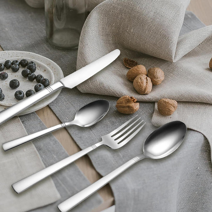 Cutlery Dining Set 24 Pieces Knife Fork Spoon for 6 People Wedding Gift Stainless Steel