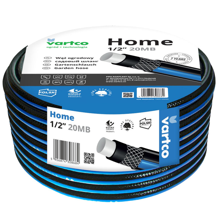 Vartco Home 1/2" flexible garden hose 20m 4 layers