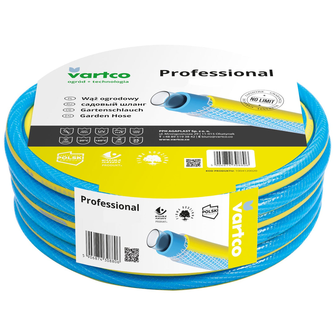 Vartco Professional 3/4" garden water hose 30m 4 layers