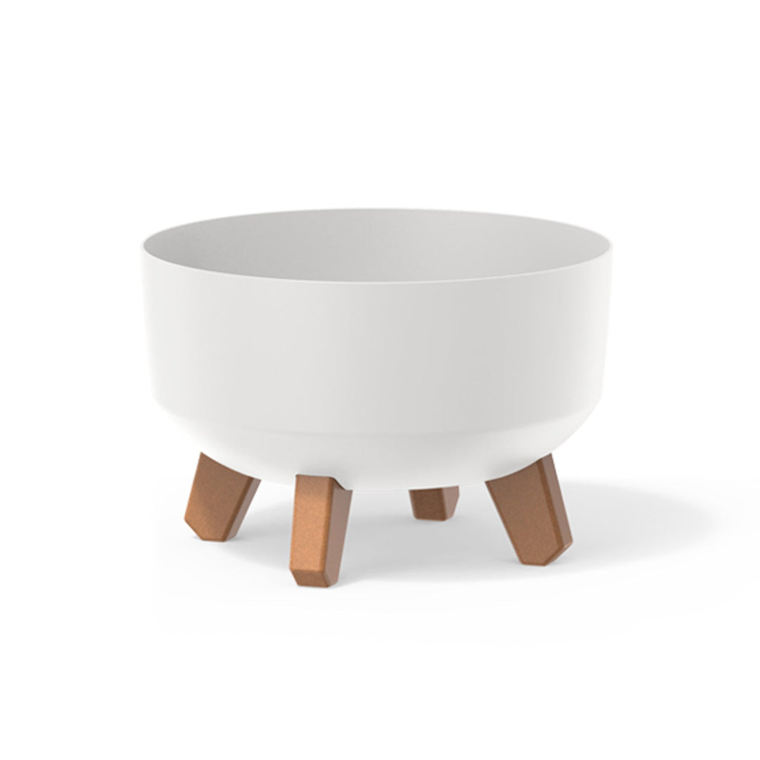 Prosperplast Gracia Low Flowerpot with Removable Legs Incl. Insert for Indoor and Outdoor Use Planter Round Plastic UV-resistant (235mm, White) ...