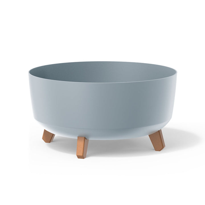 Low Flower Pot with Removable Legs Incl. Insert for Indoor and Outdoor Use Planter Round Plastic UV-resistant (380mm, Light Gray) ...
