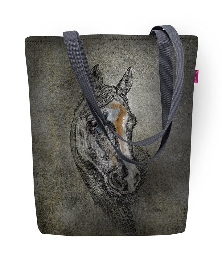 Canvas shoulder bag, zipper, dimensions 36x40cm, Lord print pattern