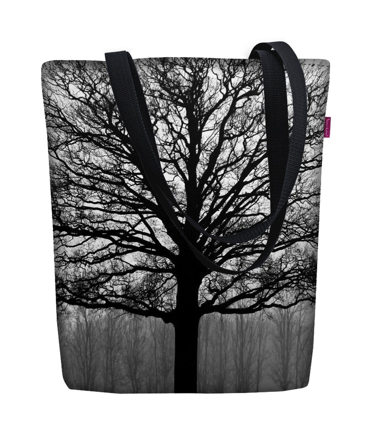Canvas shoulder bag, zipper closure, dimensions 36x40cm, Serenity print pattern