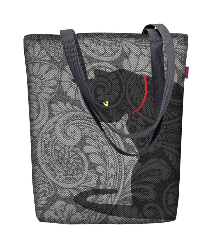 Canvas shoulder bag, zipper closure, dimensions 36x40cm, Kleks print pattern