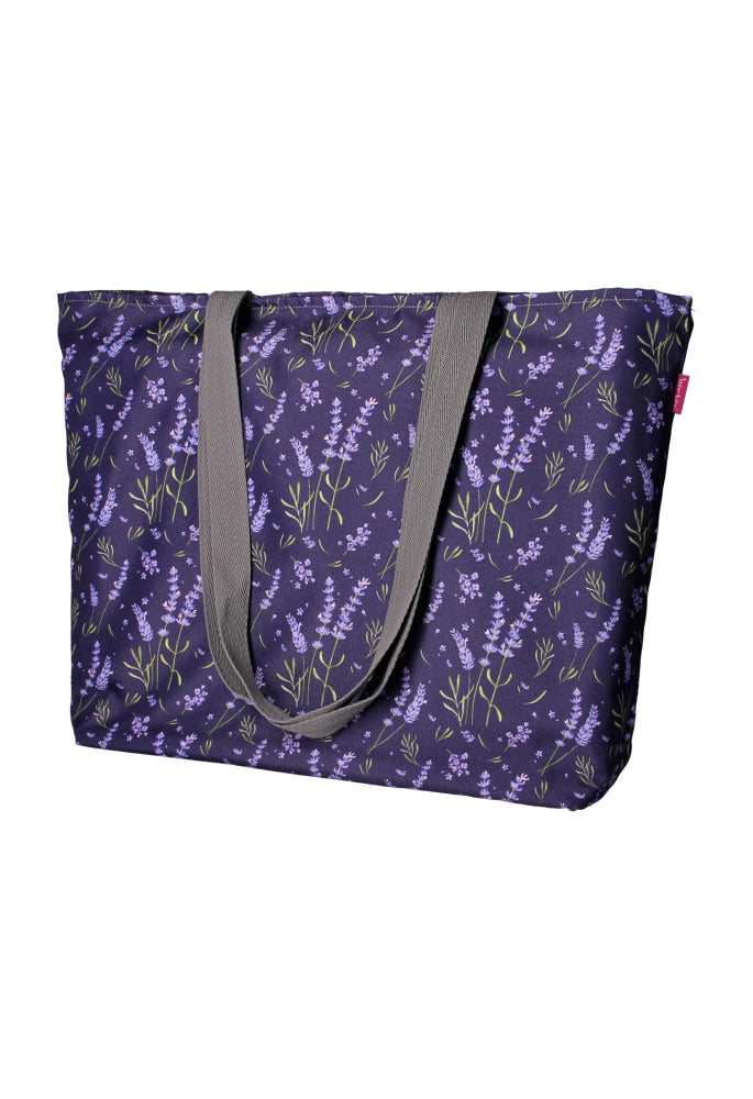 Bertoni Shoulder Bag, Zipper, Weather-Resistant, Durable Print, Lavender Pattern