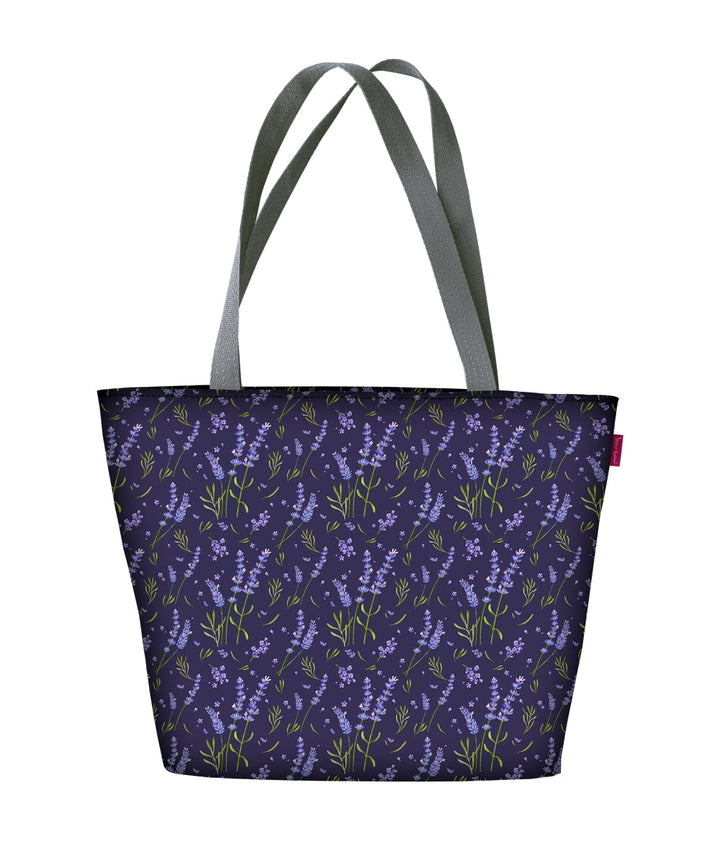 Bertoni Shoulder Bag, Zipper, Weather-Resistant, Durable Print, Lavender Pattern