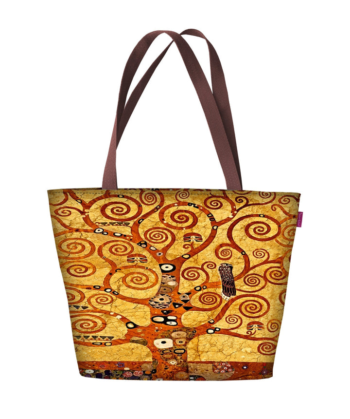 Bertoni shoulder bag, zipper, weather-resistant, durable print, Golden Tree design