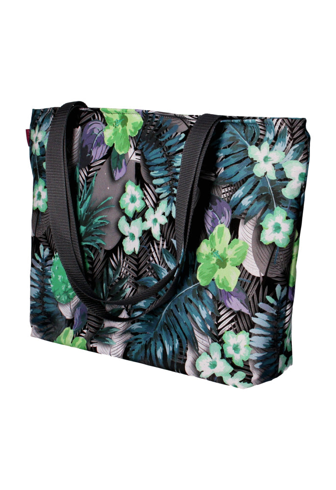 Bertoni Shoulder Bag, zipper closure, weather-resistant, durable print, Lambada Green design