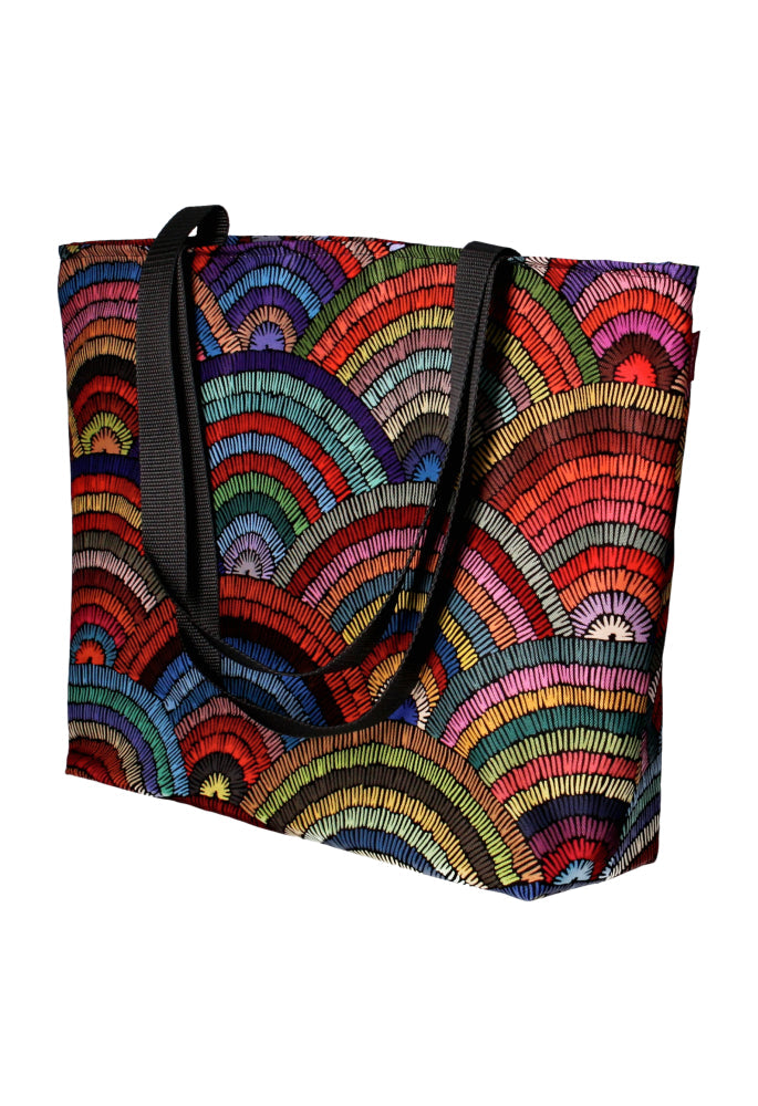 Bertoni shoulder bag, zipper, weather-resistant, durable print, Rumba design