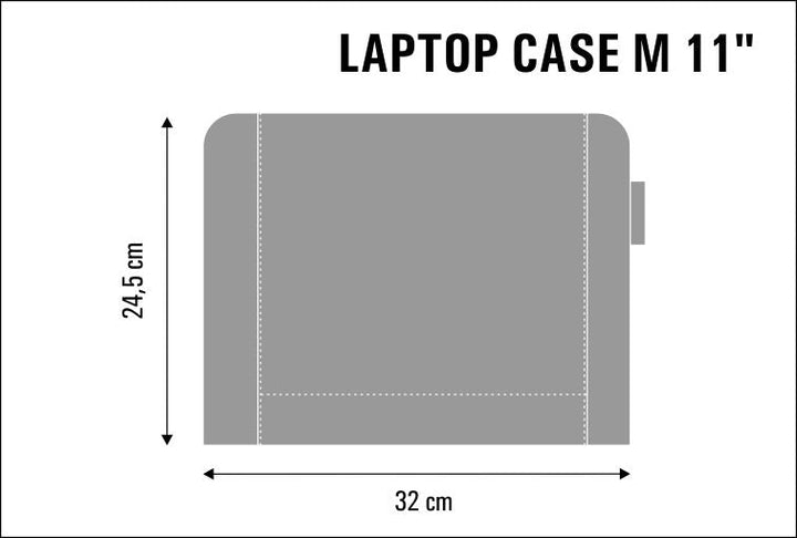Laptop sleeve for an 11-inch notebook, made of eco-friendly felt, with a "Mallorca" print