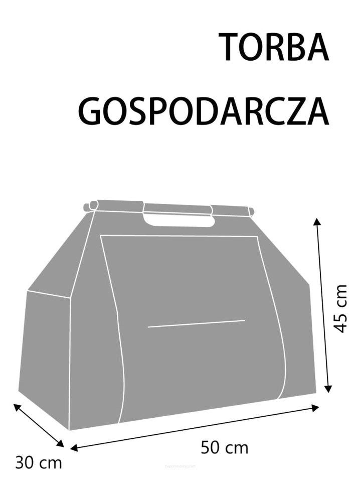 Rectangular firewood bag with a carrying handle, design: Polana