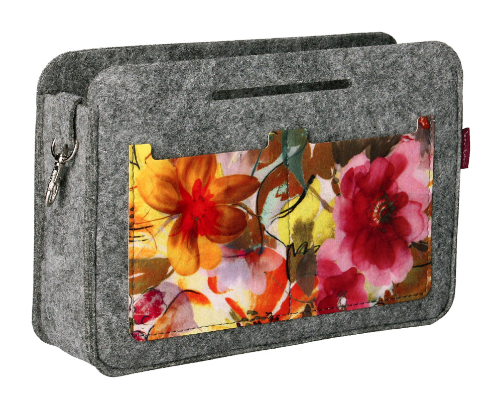 Premium Felt Handbag Organizer, Durable Print, Garden Pattern