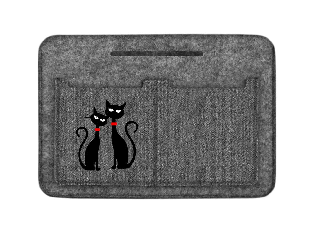 Premium Felt Handbag Organizer, Durable Print, Black Cats Design