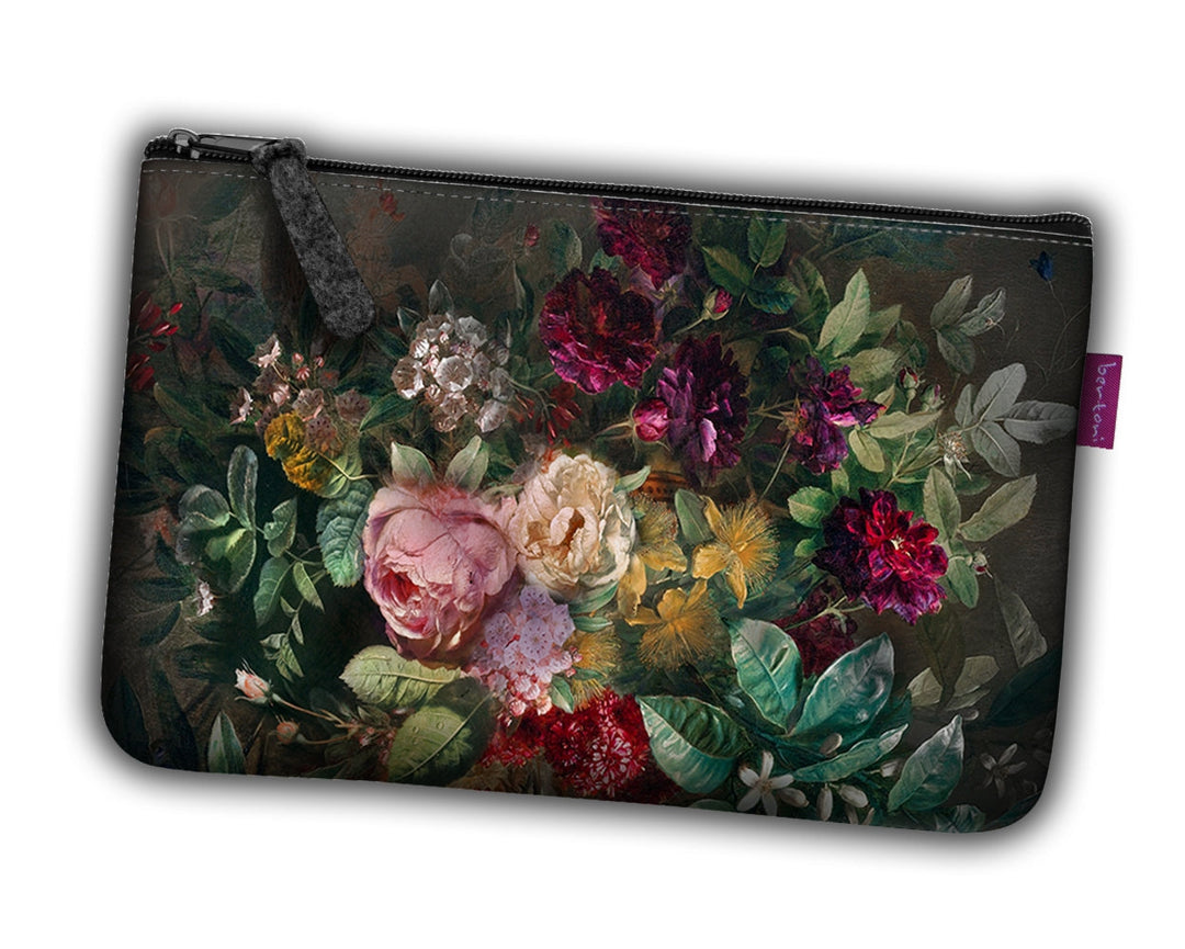 Felt bag organizer toiletry bag with zipper cosmetic bag for makeup organizer bouquet of flowers
