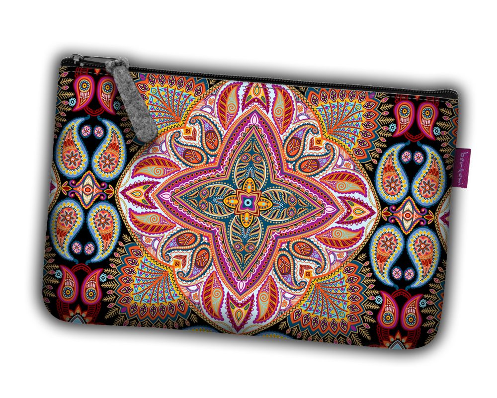 Pocket organizer felt toiletry bag with zipper cosmetic bag for makeup organizer polka