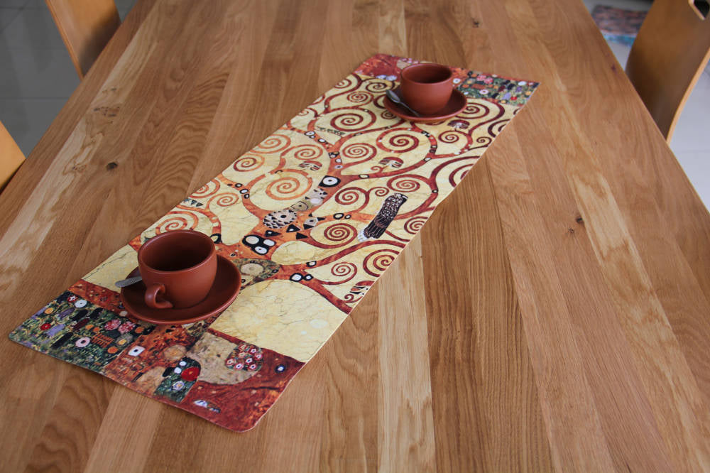 Bertoni table runner, eco-friendly felt, dimensions 95x33cm, ArtDeco print pattern