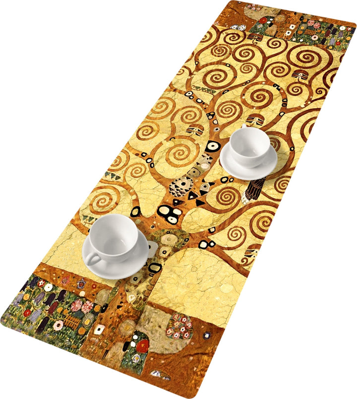 Bertoni table runner, eco-friendly felt, dimensions 95x33cm, ArtDeco print pattern