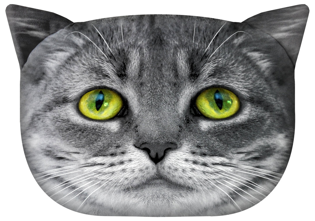 Bertoni decorative pillow Cat Lolek 30x45 cm, velour, cat print, anti-allergenic insert
