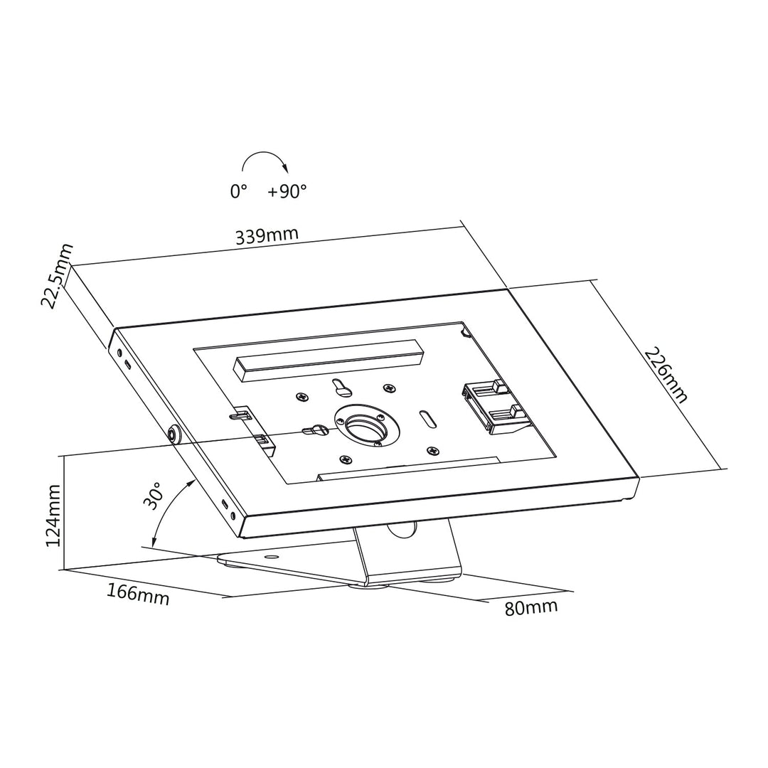 Maclean MC-475W Tablet Advertising Mount, Wall/Desk Mount with Locking Device, Compatible with 9.7"-11", iPad/iPad Air/iPad Pro, Samsung Galaxy Tab A/Tab A7/Tab S6 Lite