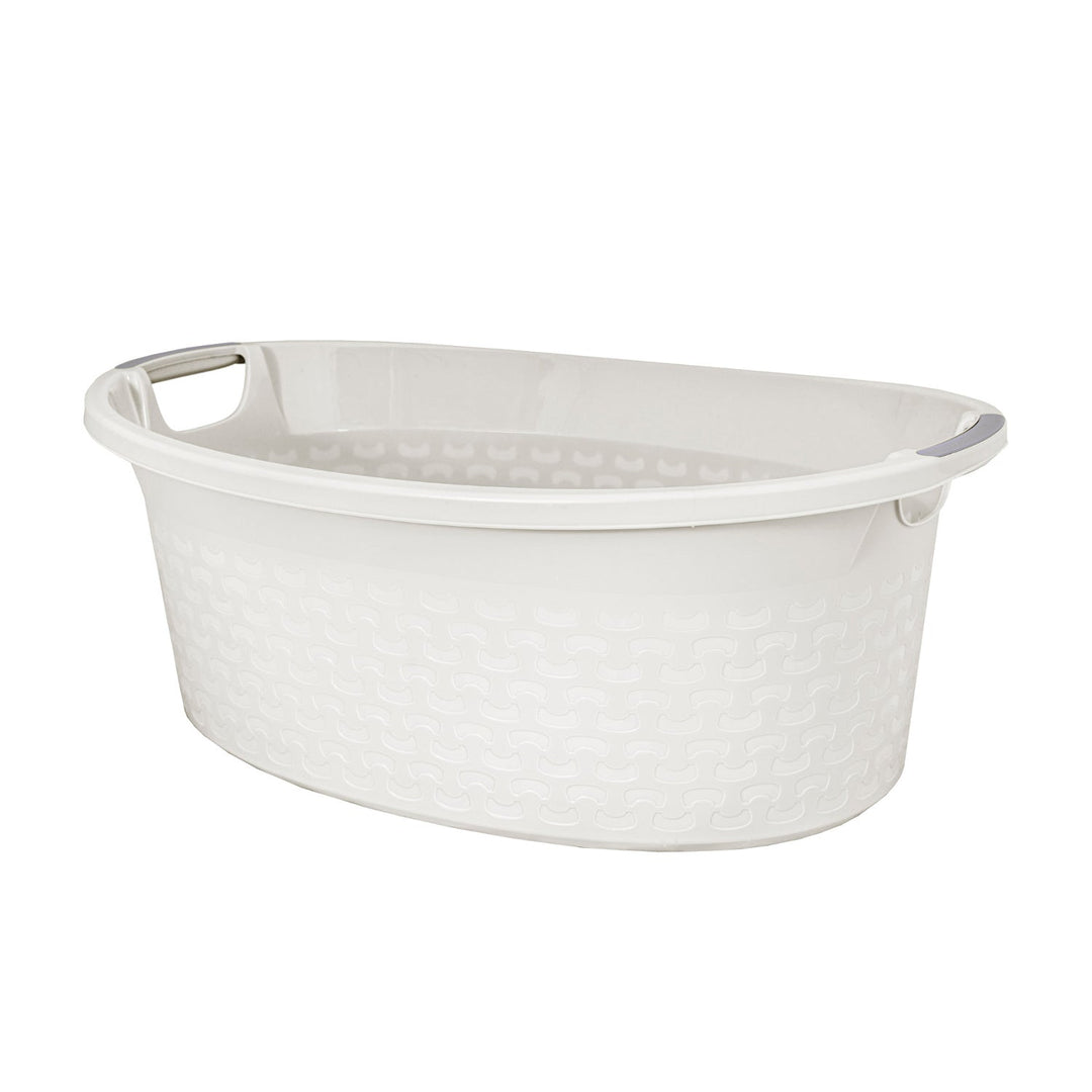 BranQ Plastic Basin Bath Laundry Basket with Handles Washing Laundry Bowl 40L Antique White