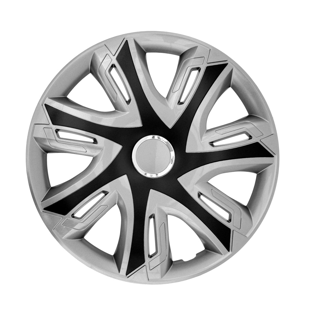 15" Hubcaps Wheel Covers Trims Set 4 PCS Weather Resistant Universal Silver