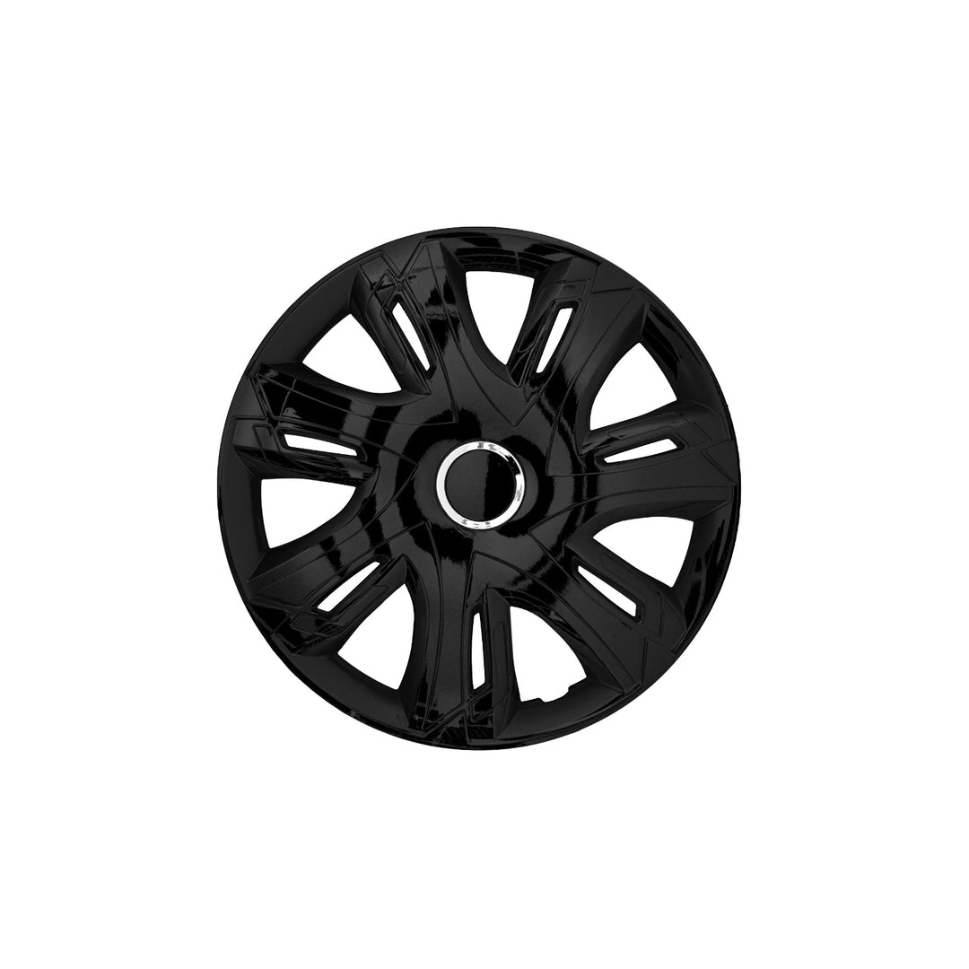 15" Hubcaps Wheel Covers Trims Set 4 PCS Weather Resistant Universal ABS Black