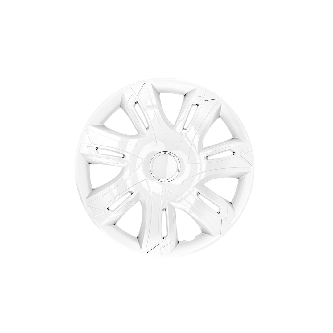 15" Hubcaps Wheel Covers Trims Set 4 PCS Weather Resistant Universal ABS White