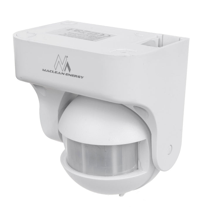 Maclean MCE358 W Occupancy PIR Motion Sensor Dusk-to-Dawn Infrared Detector IP44, White, Range 12m, Angle 180°, max load 800 / 1200W,