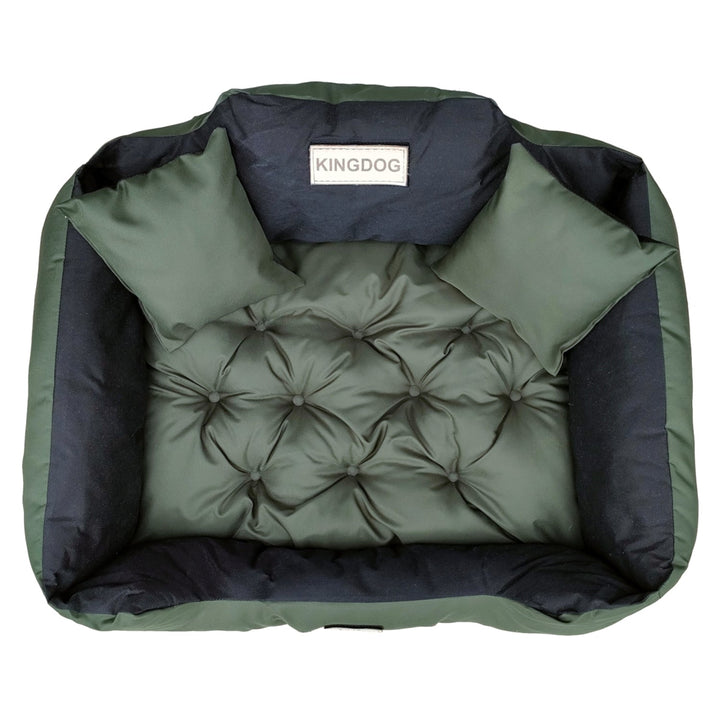 KingDog Dog and Cat Bed with Two Cushions Dog Cushion Dog Basket Pet Bed Washable Waterproof PVC Material Size L