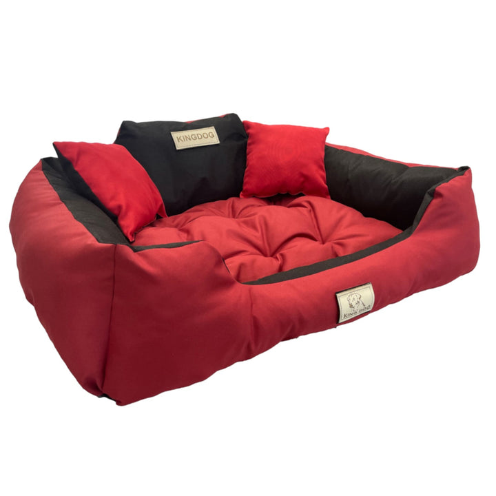 KingDog Dog and Cat Bed with Two Cushions Dog Cushion Dog Basket Pet Bed Washable Waterproof PVC Material Size XL