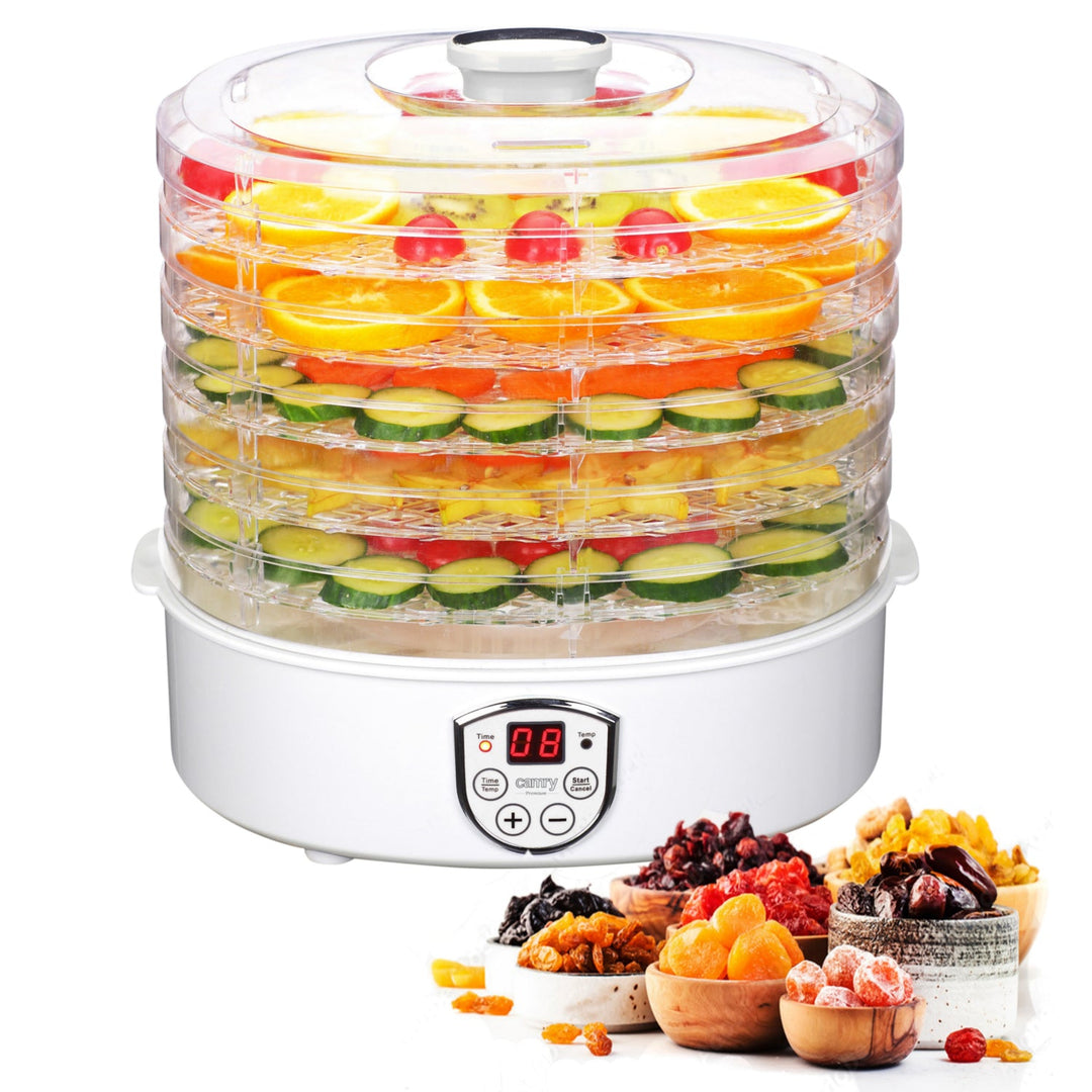 Camry CR 6659 Food Dehydrator 5 Trays 550W 35-70°C Temperature Control Electric Display Timer Perfect for Mushrooms Vegetables Fruit Fish Meat Herbs Flowers