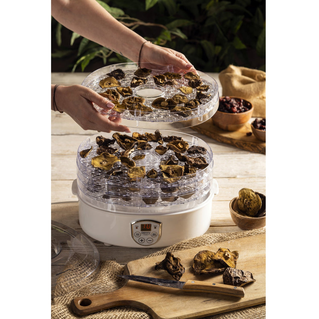 Camry CR 6659 Food Dehydrator 5 Trays 550W 35-70°C Temperature Control Electric Display Timer Perfect for Mushrooms Vegetables Fruit Fish Meat Herbs Flowers