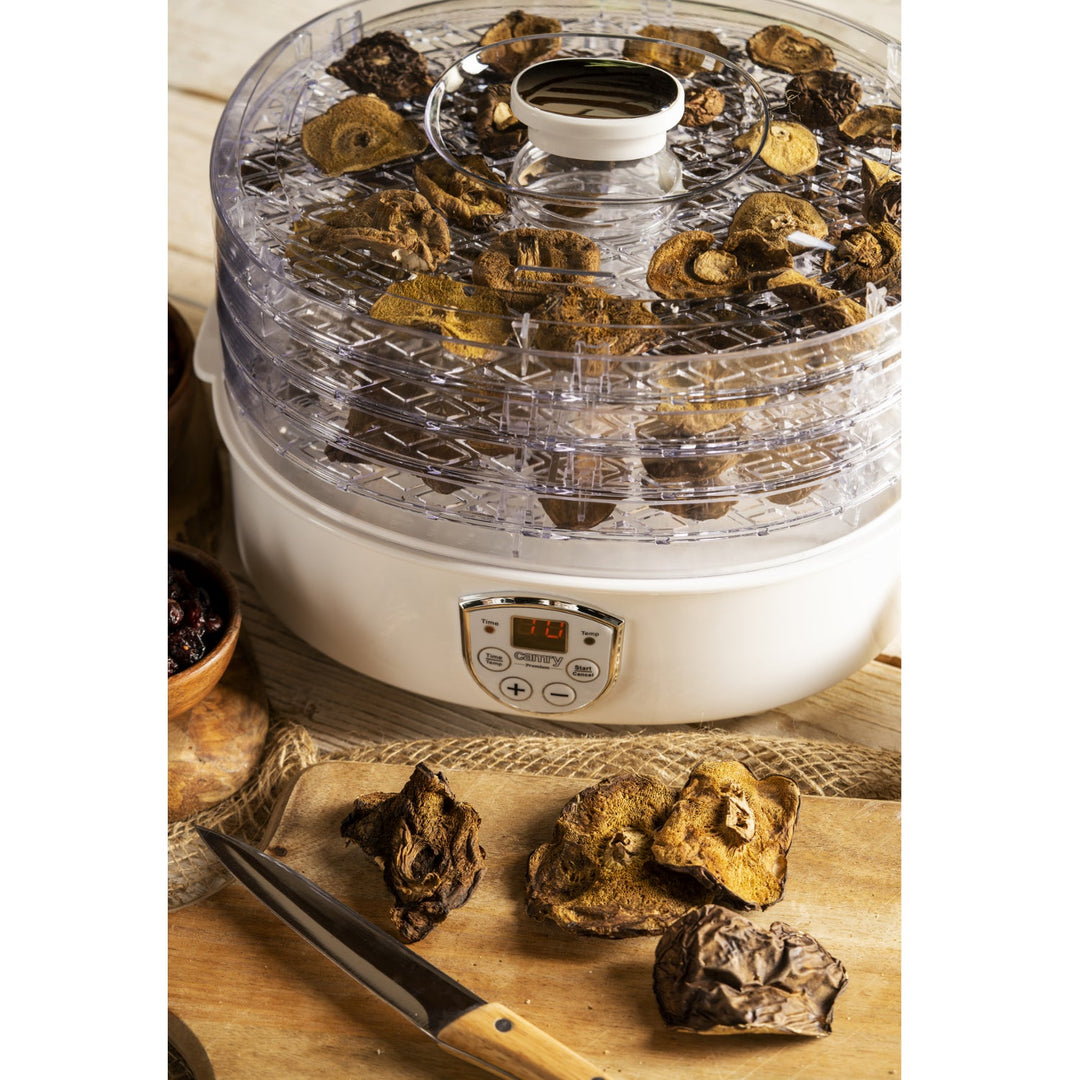 Camry CR 6659 Food Dehydrator 5 Trays 550W 35-70°C Temperature Control Electric Display Timer Perfect for Mushrooms Vegetables Fruit Fish Meat Herbs Flowers