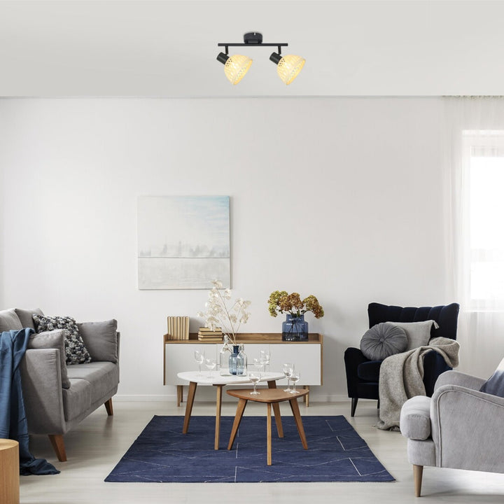Rattan Wall Lamp E14 15W Spotlight Industrial Style IP20