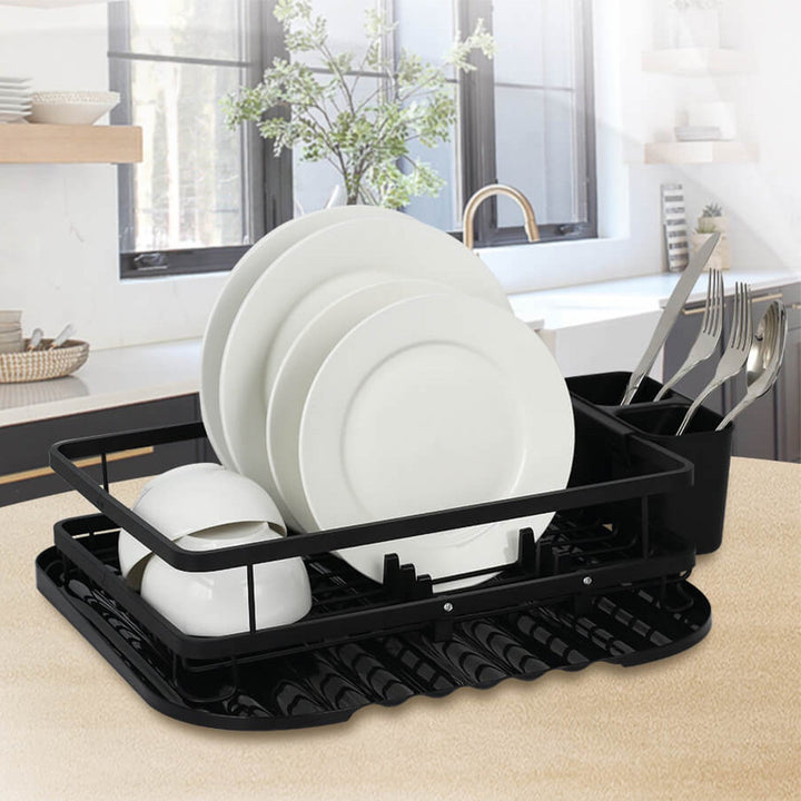 Maestro MR-1024 Dish Drainer with 1 Shelf Dish Dryer with Cutlery Tack 40 cm Black