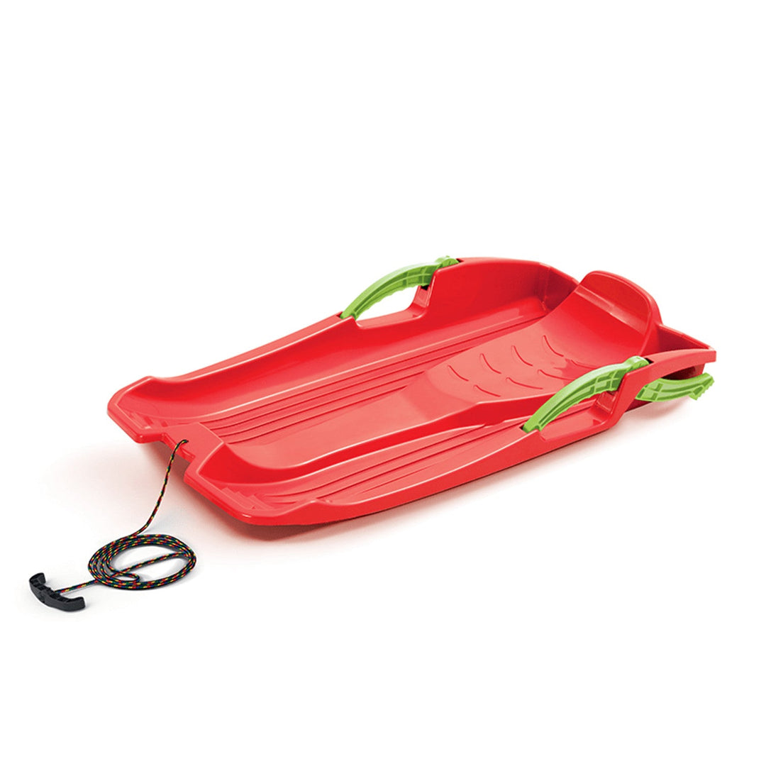Plastic Kids Sledge Brakes Snow Slide Sled Rope Handle Seat Chair Safe Stable Fun