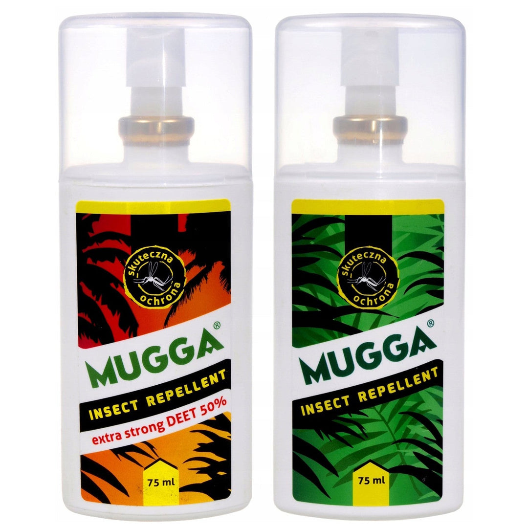 Set of 2X MUGGA 50% + 9.5% DEET Family mosquito repellent.