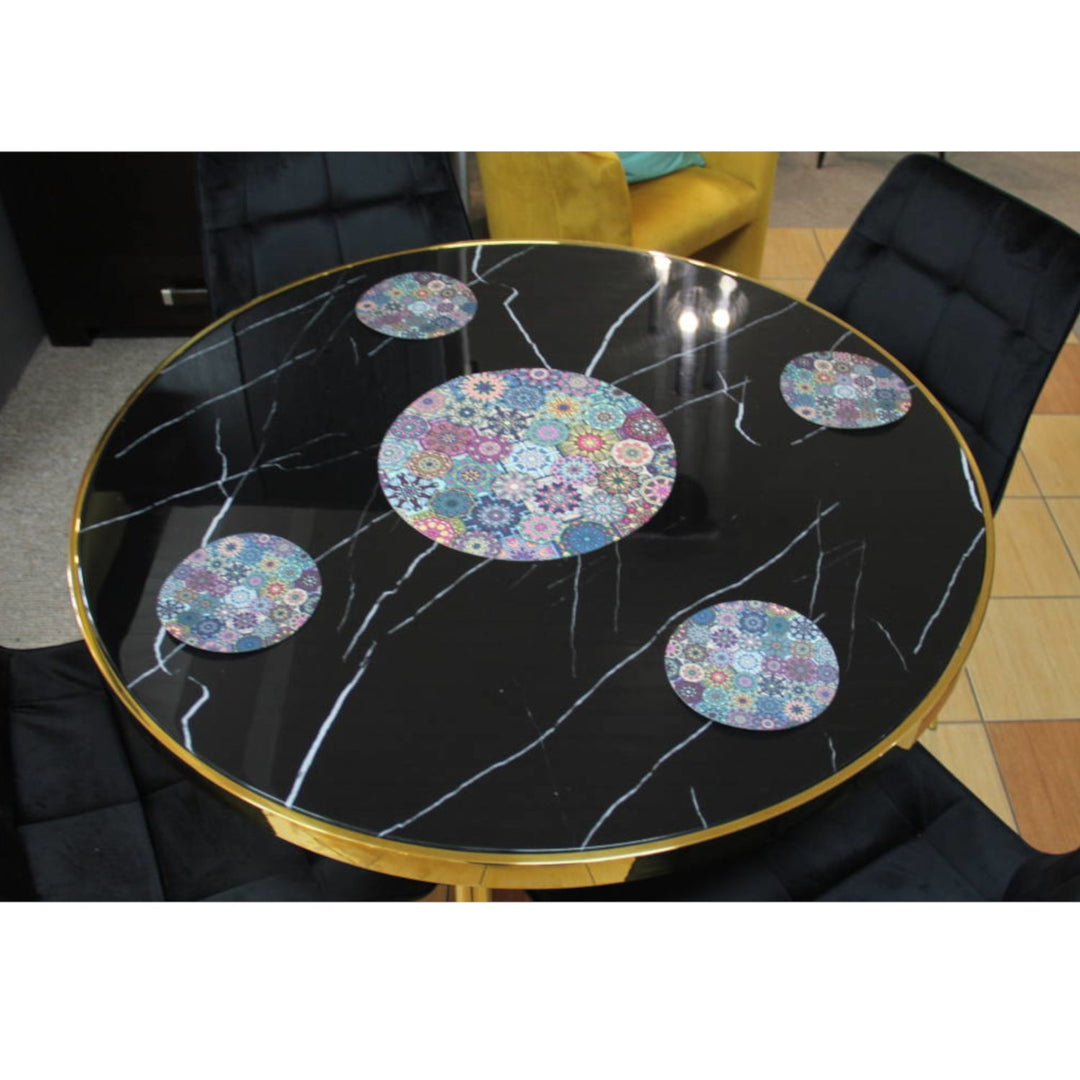 Set of round felt table placemats 1 + 4 - VALENCIA