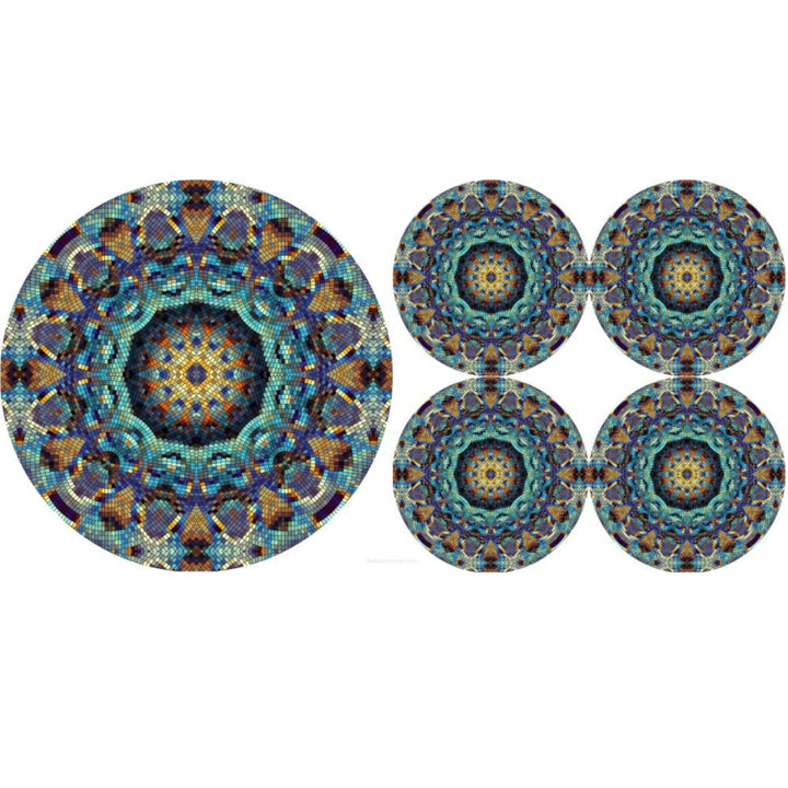 Set of round felt table placemats 1 + 4 - BARCELONA