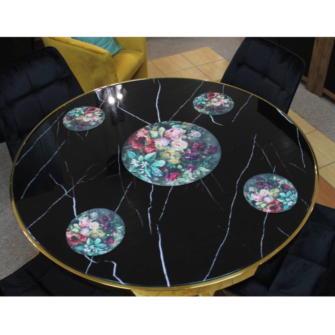 Set of round felt table placemats 1 + 4 - BUNCH