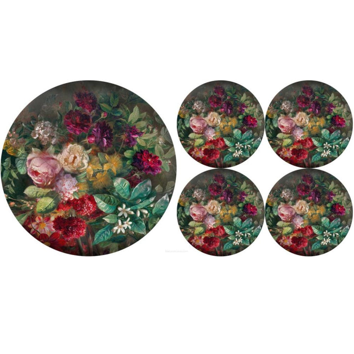 Set of round felt table placemats 1 + 4 - BUNCH
