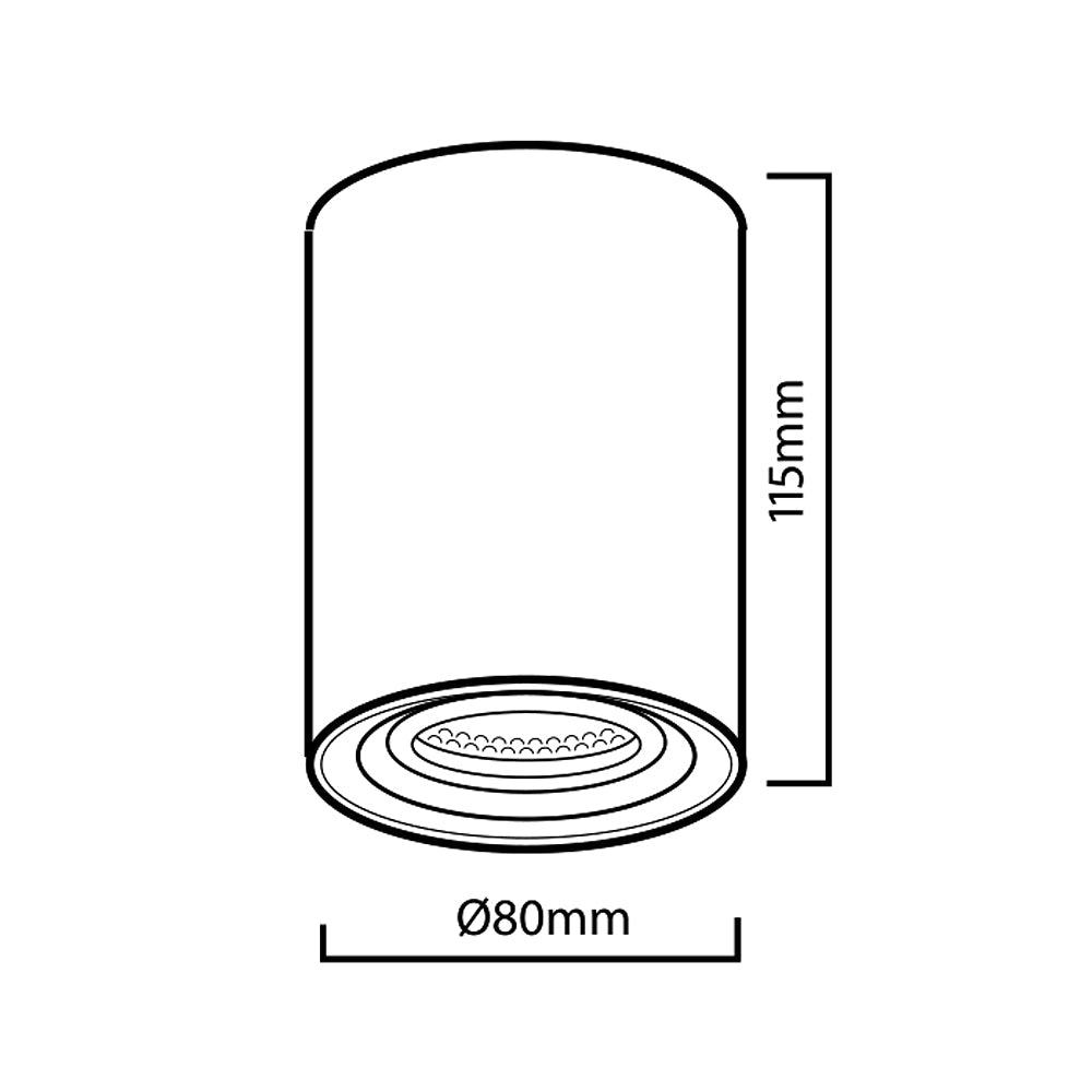 Maclean round plafond white MCE422 + LED bulb GU10 5W 4000K