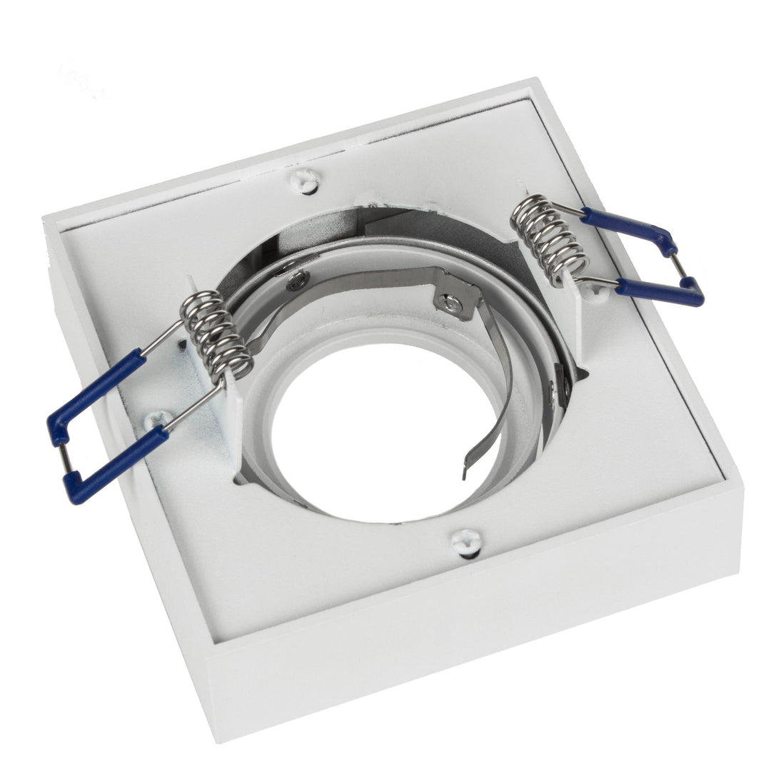 Maclean MCE464W LED Recessed Spotlight Ceiling Light 7W 560 Lumens 3000K Warm White GU10 Recessed Frame IP20 (Square Including Bulb, White)