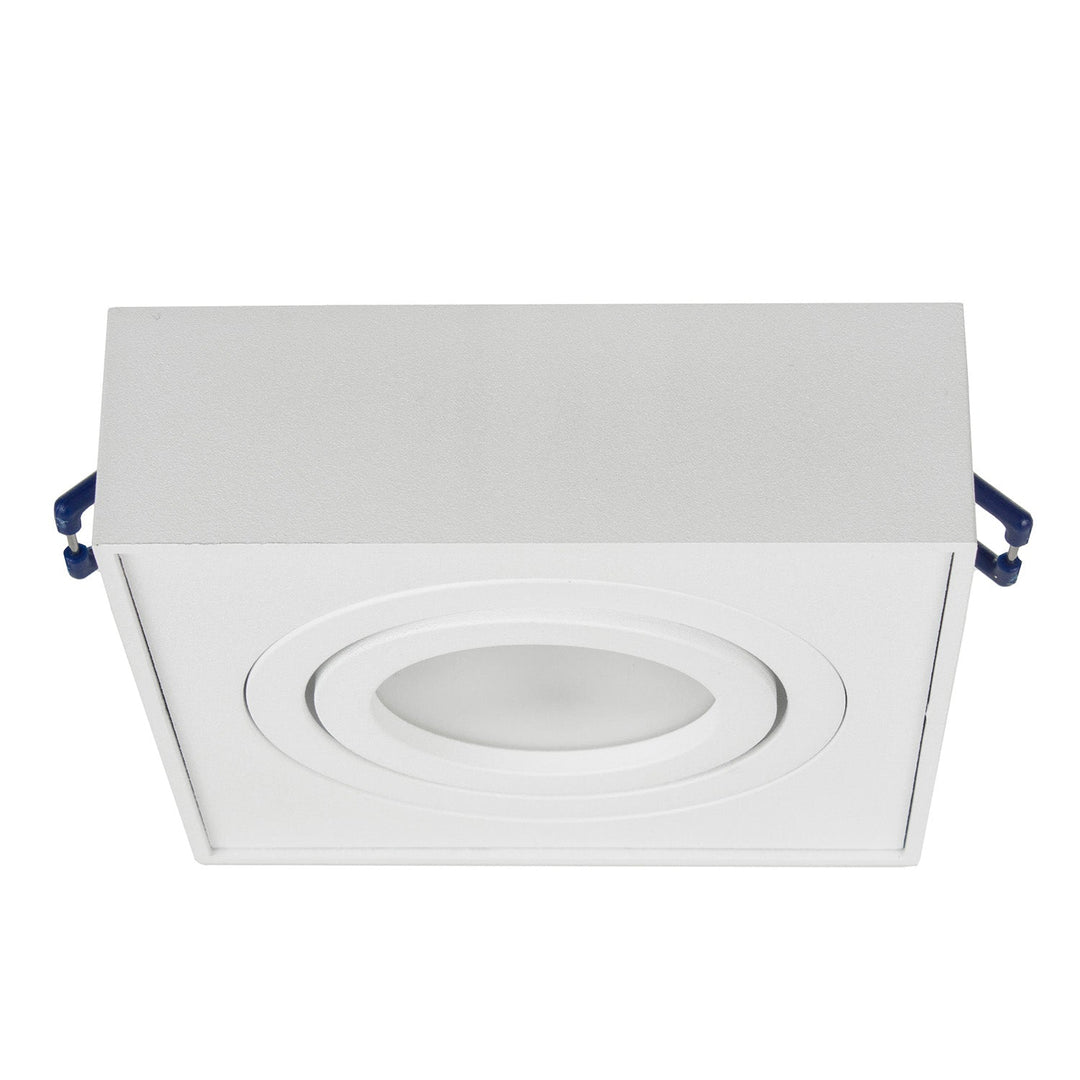 Maclean MCE464W LED Recessed Spotlight Ceiling Light 7W 560 Lumens 3000K Warm White GU10 Recessed Frame IP20 (Square Including Bulb, White)