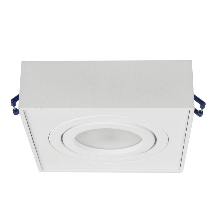 Maclean MCE464W LED Recessed Spotlight Ceiling Light 7W 560 Lumens 3000K Warm White GU10 Recessed Frame IP20 (Square Including Bulb, White)