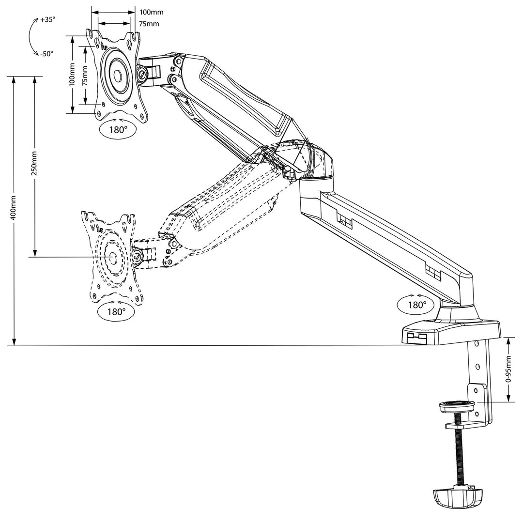 Maclean MC-860 + MC-764 Swivel Laptop Holder Table