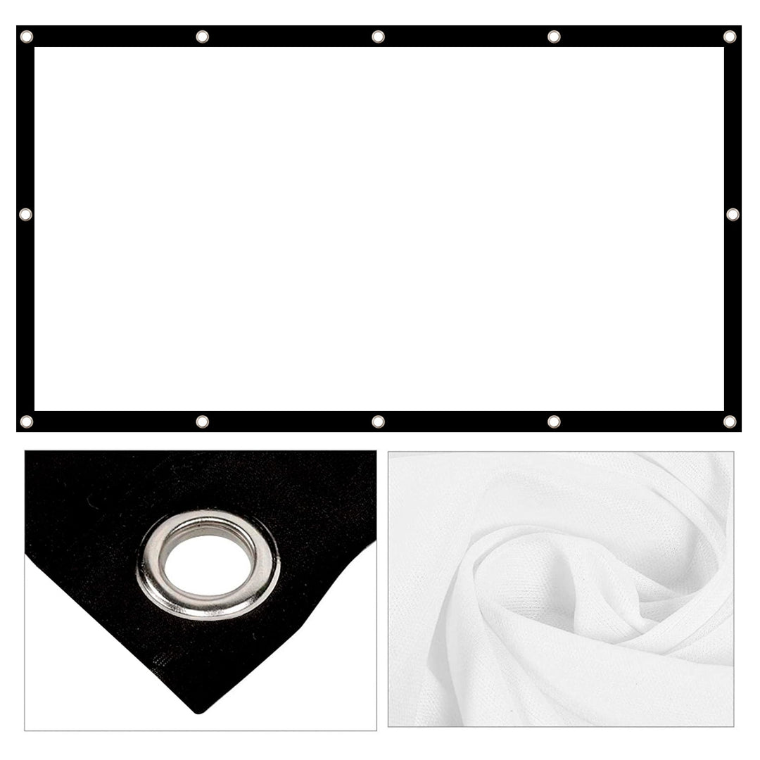 Maclean MC-982 Projection Screen, 120", 265x149cm, 25mm 16:9 Border, Tension Hooks, White