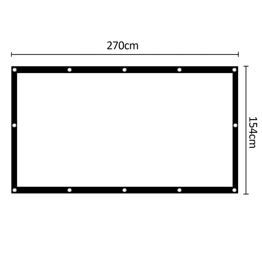 Maclean MC-982 Projection Screen, 120", 265x149cm, 25mm 16:9 Border, Tension Hooks, White