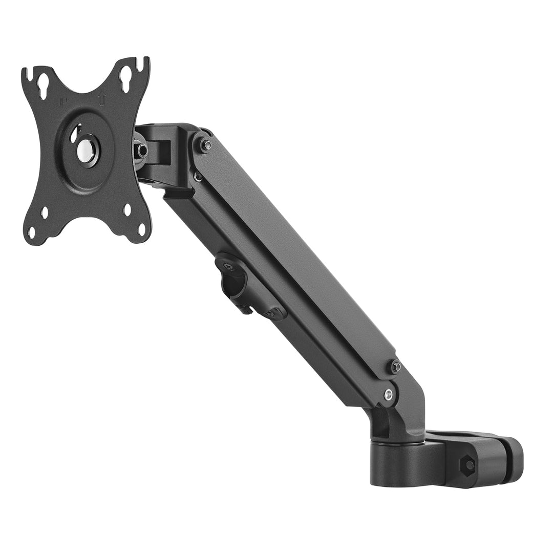 Maclean MC-459 Monitor Holder 17"-27" Pole Mount Arm 28-60mm Full Motion Flat &amp; Curved Screens 7kg VESA 75x75 100x100 Swivel Tilt Rotate Universal Monitor Mount