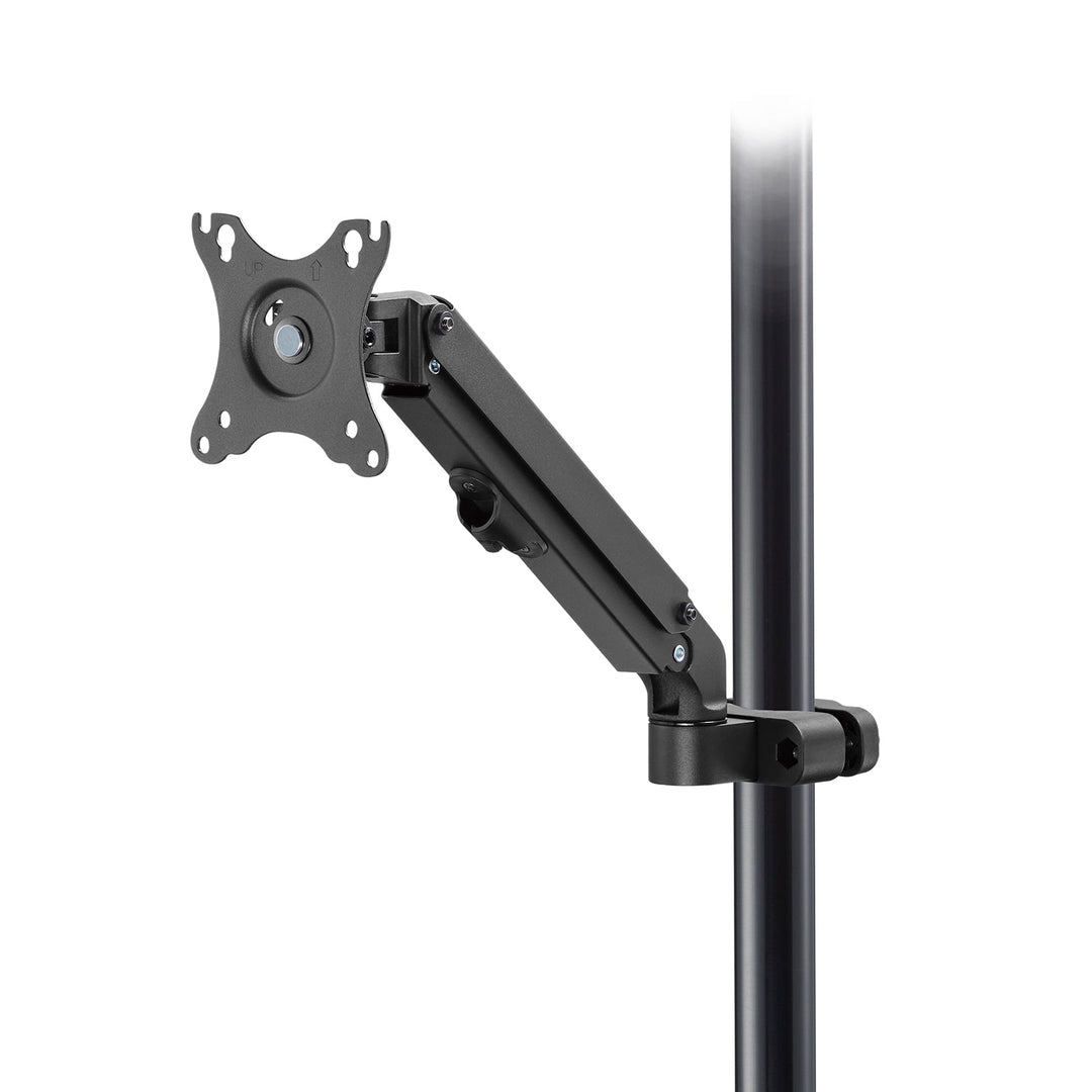 Maclean MC-459 Monitor Holder 17"-27" Pole Mount Arm 28-60mm Full Motion Flat &amp; Curved Screens 7kg VESA 75x75 100x100 Swivel Tilt Rotate Universal Monitor Mount